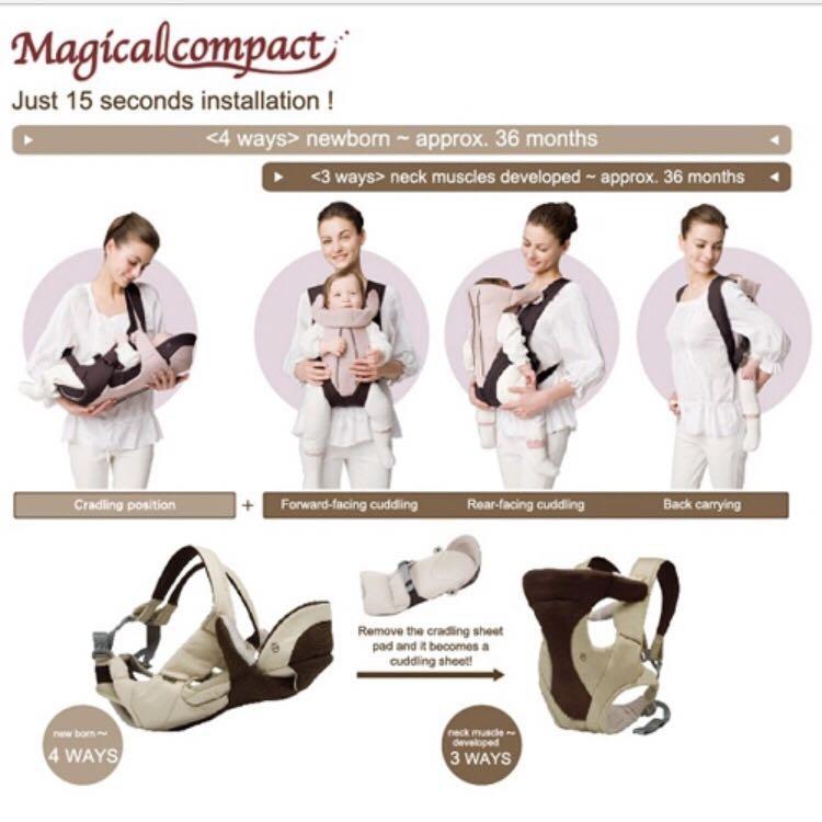 Combi Magical Compact 4 Ways Baby Carrier In Black Mesh Tots Porter.Com